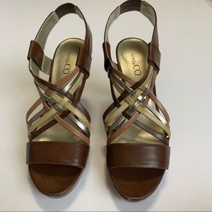 Nine & Co. Strappy High Heel Sandals Size 8 Brown/Tan Neutral